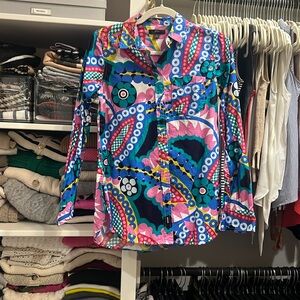 J. Crew Multicolor Button Down Shirt.  Size 0.